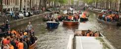 Boats on the canals during King's Day